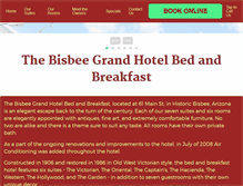 Tablet Screenshot of bisbeegrandhotel.com